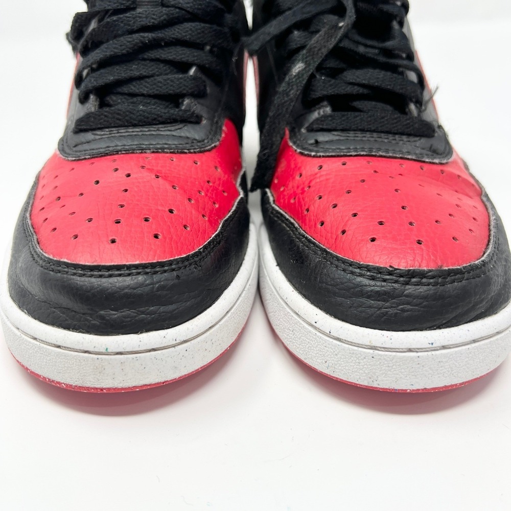 Nike Court Vision Low Next Nature BRED Mens Size 9 Black Red FJ0685-010 READ - Picture 9 of 14